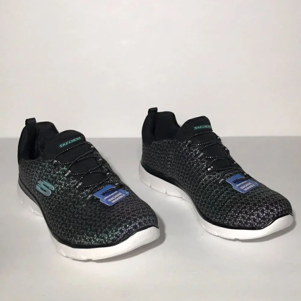 Skechers Summits Glowing Iris Washable Mesh Bungee Sneakers - Picture 3 of 8